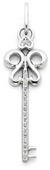 14K White Gold and Diamond Key Pendant
