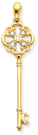 14K Yellow Gold Key Pendant