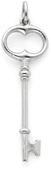 14K White Gold Key Pendant