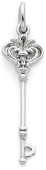 14K White Gold Key Pendant
