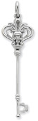14K White Gold Key Pendant