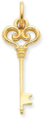 14K Yellow Gold Key Pendant