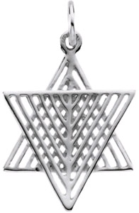 14K White Gold Star of David