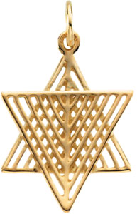 14K Yellow Gold Star of David