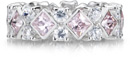 Pink and White Princess CZ Band, 14K White Gold