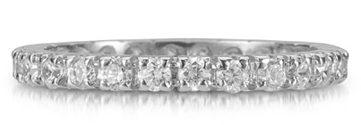 CZ Eternity Band, 14K White Gold
