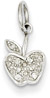 14K White Gold Diamond Apple Pendant