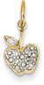 Small Diamond Apple Pendant, 14K Gold