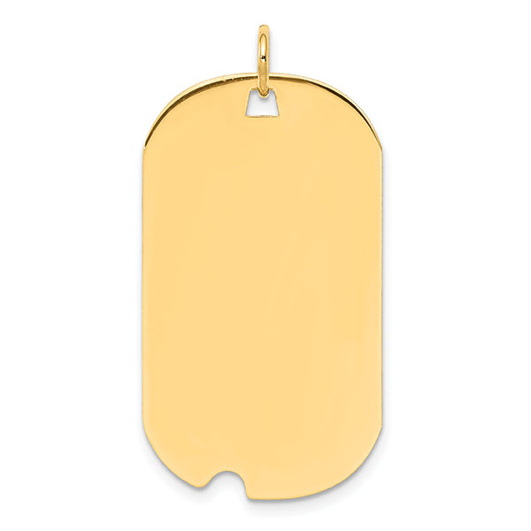Engravable Military Dog Tag Necklaces 14K Gold