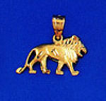 14K Gold Lion Pendant