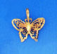 14K Gold Butterfly Pendant