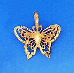 14K Gold Butterfly Pendant
