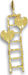 Two Hearts on Ladder Pendant - 14K Gold