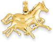 Horse and Foal Pendant in 14K Gold