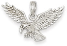 14K White Gold Eagle Pendant