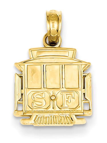 San Francisco Cable Car Jewelry Pendant in 14K Gold