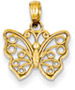Small 14K Gold Butterfly Pendant