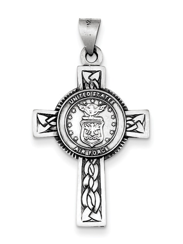 US Air Force Sterling Silver Cross Pendant