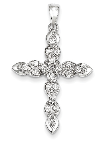 Heavenly Treasure 1/2 Carat Diamond Cross Pendant, 14K White Gold