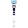 princess-cut aquamarine and sapphire ring