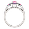pink and blue sapphire white gold ring side view