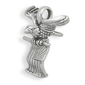 American Eagle Flag Charm in Sterling Silver