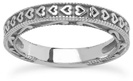 Unique Hearts Wedding Band in 14K White Gold