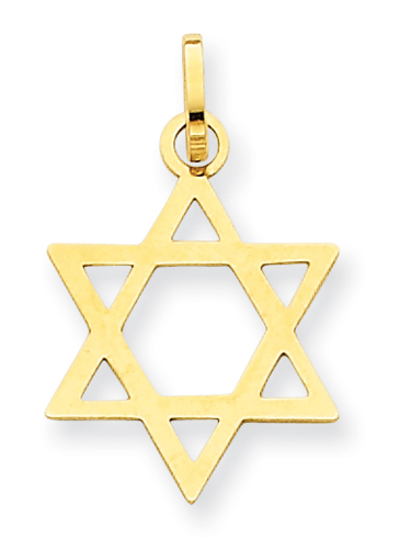 Small 14K Gold Star of David Pendant