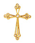 14K Gold Cross with white CZ stones