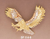 14K Gold Tri-Color Eagle Pendant