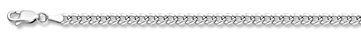 14K White Gold 3mm Curb Chain