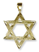 14K Gold Star of David Pendant