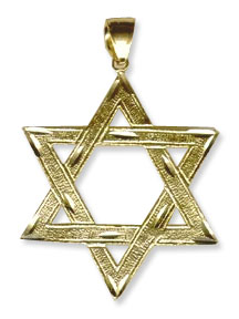 14K Gold Star of David Pendant