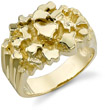 14K Gold Mens Nugget Ring