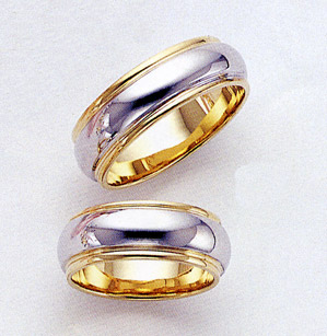 two tones wedding rings
