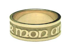 14K Gold Personalized French Style Wedding Band Ring