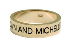 14K Gold Personalized Wedding Band Ring