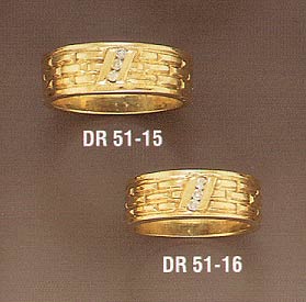 14K Solid Gold Diamond Wedding Bands
