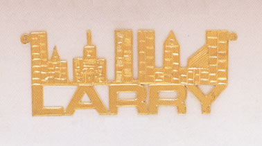 14K Gold Commemorative Custom Name Pendant - New York City Design