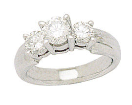 Three Stone 1/2 Carat Diamond Ring