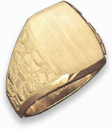 14K Gold Mens Engraveable Nugget Design Ring