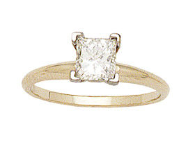 1/4 CaratPrincess-Cut Solitaire Diamond Ring