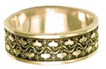 14K Gold Embossed Design Wedding Band Ring