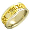 14K Gold Two-Tone Personalized Wedding Band Ring