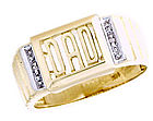 10K Gold Men's Diamond Dad Ring