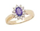 14K Gold Tanzanite and Diamond Two-tone Blossom Ring