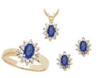 14K Gold Sapphire and Diamond Set