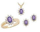 14K Gold Tanzanite and Diamond Set