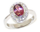 14K Gold Oval Pink Tourmaline and Diamond Splendor Ring