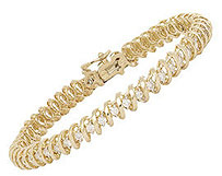 Flat Swirl Diamond Tennis Bracelet - 2.0 Carat Diamonds